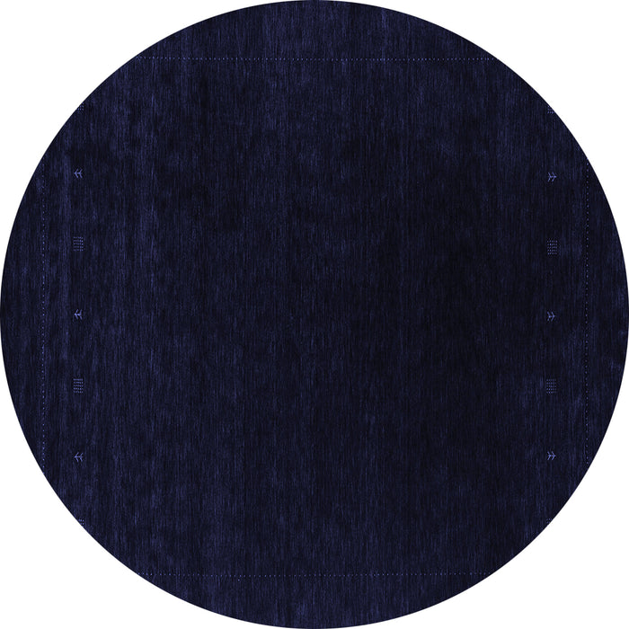 Round Machine Washable Abstract Blue Contemporary Rug, wshcon2331blu