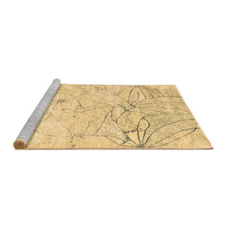 Sideview of Machine Washable Abstract Brown Contemporary Rug, wshcon2332brn