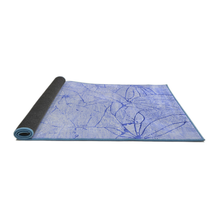 Sideview of Abstract Blue Contemporary Rug, con2332blu