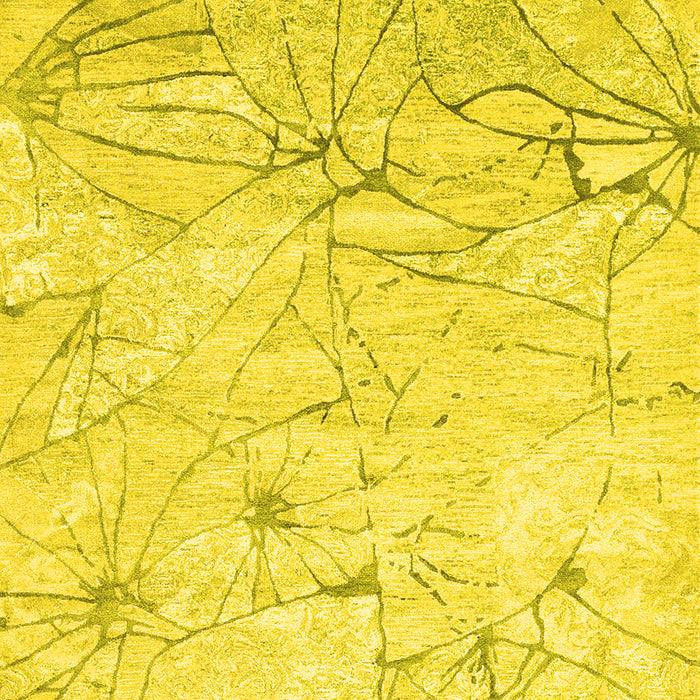 Machine Washable Abstract Yellow Contemporary Rug, wshcon2332yw