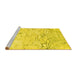 Sideview of Machine Washable Abstract Yellow Contemporary Rug, wshcon2332yw