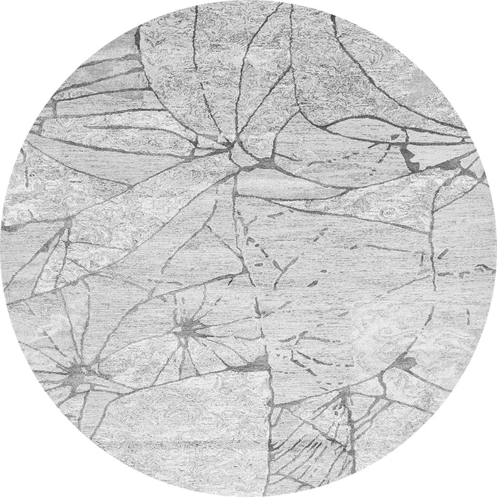 Square Abstract Gray Contemporary Rug, con2332gry