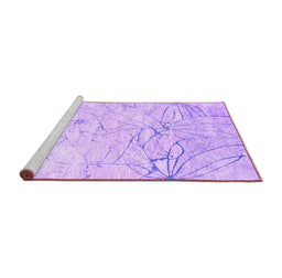 Sideview of Machine Washable Abstract Purple Contemporary Area Rugs, wshcon2332pur