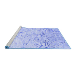 Sideview of Machine Washable Abstract Blue Contemporary Rug, wshcon2332blu
