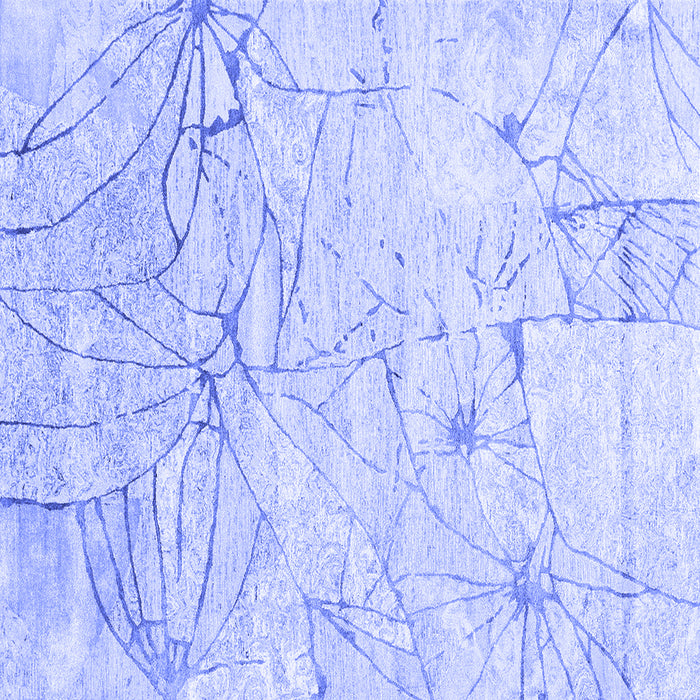 Square Abstract Blue Contemporary Rug, con2332blu