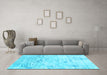 Machine Washable Abstract Light Blue Contemporary Rug in a Living Room, wshcon2332lblu