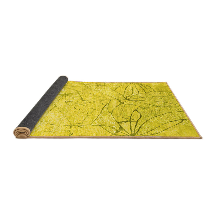 Sideview of Abstract Yellow Contemporary Rug, con2332yw