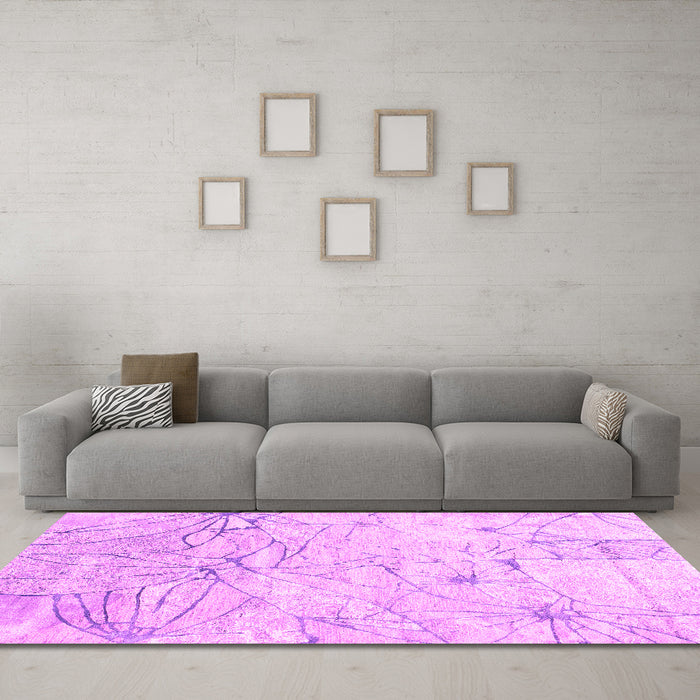 Machine Washable Abstract Pink Contemporary Rug in a Living Room, wshcon2332pnk