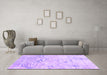 Machine Washable Abstract Purple Contemporary Area Rugs in a Living Room, wshcon2332pur