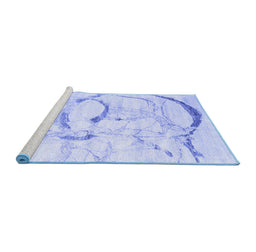 Sideview of Machine Washable Abstract Blue Contemporary Rug, wshcon2333blu