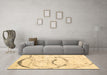 Machine Washable Abstract Brown Contemporary Rug in a Living Room,, wshcon2333brn