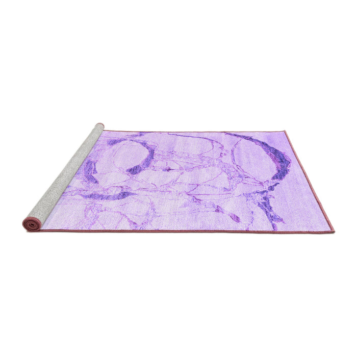 Sideview of Machine Washable Abstract Purple Contemporary Area Rugs, wshcon2333pur