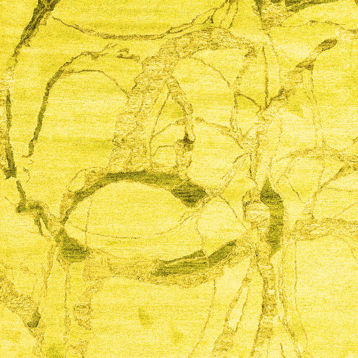 Abstract Yellow Contemporary Rug, con2333yw