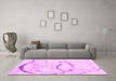 Machine Washable Abstract Pink Contemporary Rug in a Living Room, wshcon2333pnk