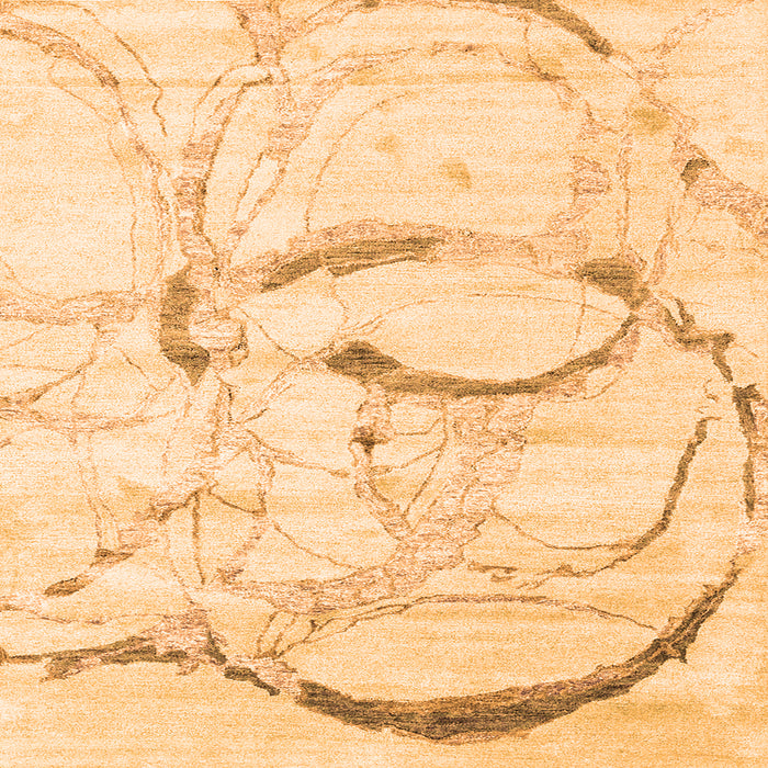 Round Machine Washable Abstract Orange Contemporary Area Rugs, wshcon2333org