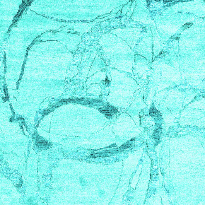 Machine Washable Abstract Turquoise Contemporary Area Rugs, wshcon2333turq