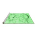 Sideview of Machine Washable Abstract Emerald Green Contemporary Area Rugs, wshcon2333emgrn