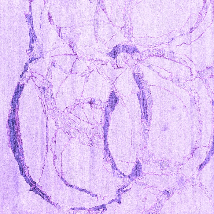 Square Machine Washable Abstract Purple Contemporary Area Rugs, wshcon2333pur