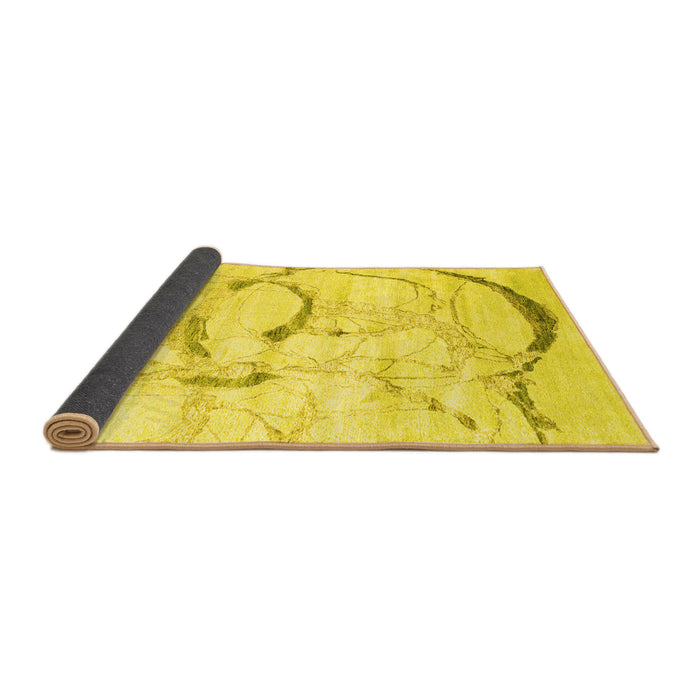 Sideview of Abstract Yellow Contemporary Rug, con2333yw