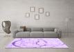 Machine Washable Abstract Purple Contemporary Area Rugs in a Living Room, wshcon2333pur