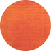 Square Abstract Orange Contemporary Rug, con2334org