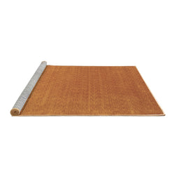 Sideview of Machine Washable Abstract Brown Contemporary Rug, wshcon2334brn