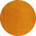 Round Abstract Yellow Contemporary Rug, con2334yw