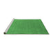 Sideview of Machine Washable Abstract Emerald Green Contemporary Area Rugs, wshcon2334emgrn