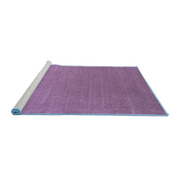 Sideview of Machine Washable Abstract Blue Contemporary Rug, wshcon2334blu