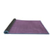 Sideview of Abstract Blue Contemporary Rug, con2334blu