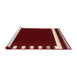 Serging Thickness of Machine Washable Contemporary Cranberry Red Rug, wshcon2335