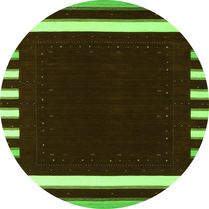 Square Abstract Green Contemporary Rug, con2335grn