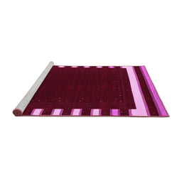 Sideview of Machine Washable Abstract Pink Contemporary Rug, wshcon2335pnk