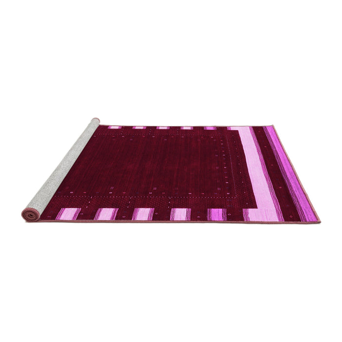 Sideview of Machine Washable Abstract Pink Contemporary Rug, wshcon2335pnk