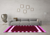 Machine Washable Abstract Pink Contemporary Rug, wshcon2335pnk