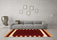 Machine Washable Abstract Orange Contemporary Rug, wshcon2335org