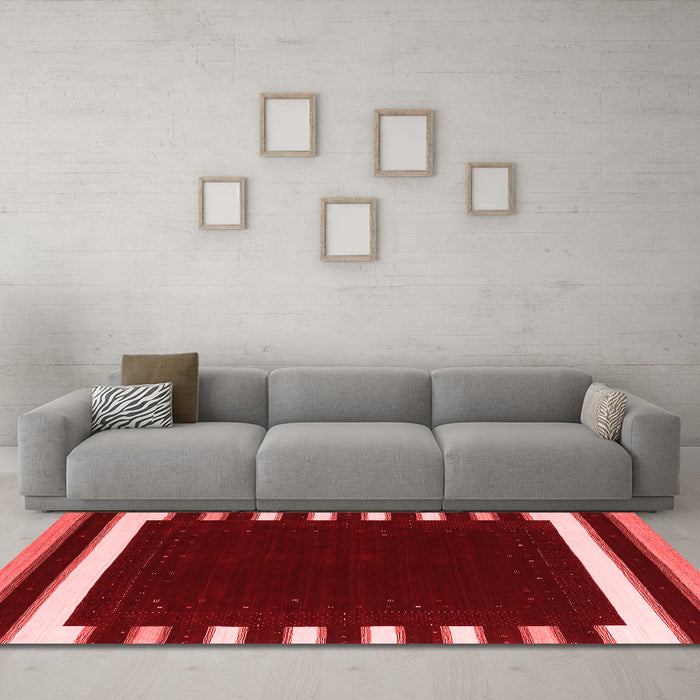Contemporary Red Washable Rugs