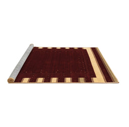 Sideview of Machine Washable Abstract Brown Contemporary Rug, wshcon2335brn