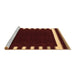 Sideview of Machine Washable Abstract Brown Contemporary Rug, wshcon2335brn