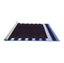 Sideview of Machine Washable Abstract Blue Contemporary Rug, wshcon2335blu