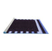 Sideview of Machine Washable Abstract Blue Contemporary Rug, wshcon2335blu