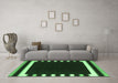 Machine Washable Abstract Emerald Green Contemporary Area Rugs in a Living Room,, wshcon2335emgrn