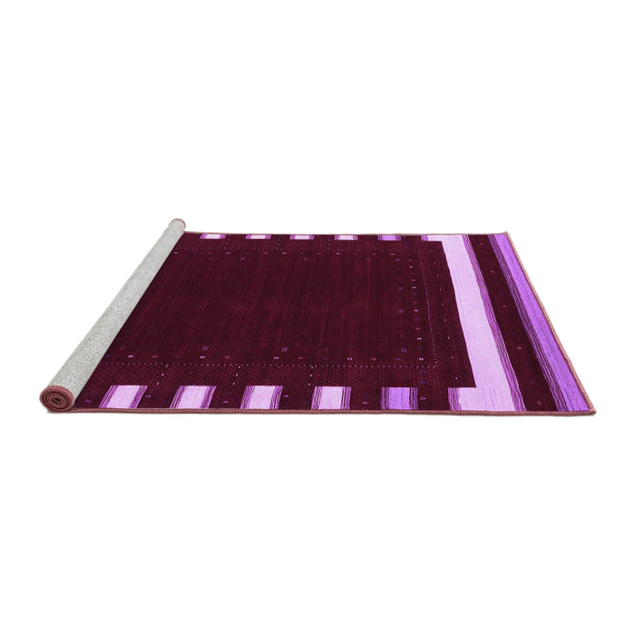 Sideview of Machine Washable Abstract Purple Contemporary Area Rugs, wshcon2335pur