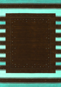 Abstract Turquoise Contemporary Rug, con2335turq