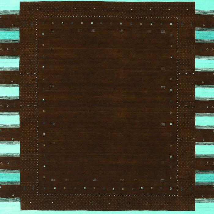 Abstract Turquoise Contemporary Rug, con2335turq