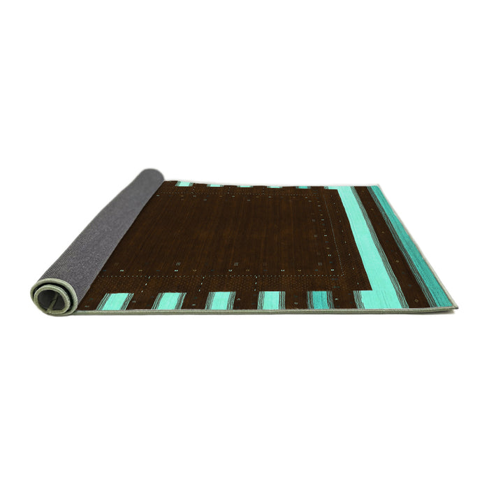 Sideview of Abstract Turquoise Contemporary Rug, con2335turq