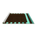 Sideview of Machine Washable Abstract Turquoise Contemporary Area Rugs, wshcon2335turq