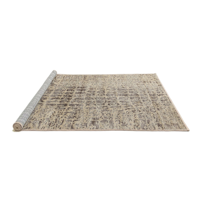 Serging Thickness of Machine Washable Contemporary Brown Rug, wshcon2336