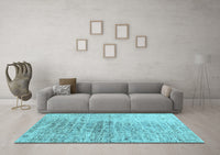 Machine Washable Abstract Light Blue Contemporary Rug, wshcon2336lblu