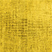 Square Machine Washable Abstract Yellow Contemporary Rug, wshcon2336yw